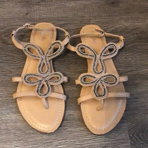 Mossimo Sandals  | Size 6 | Silver Rhinestones